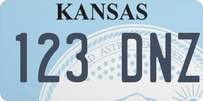 KS license plate 123DNZ