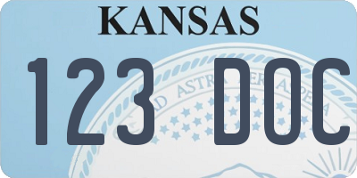 KS license plate 123DOC
