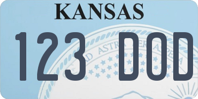 KS license plate 123DOD