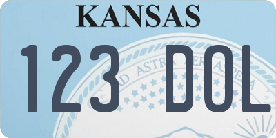 KS license plate 123DOL