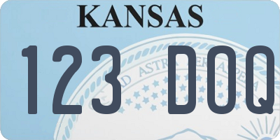 KS license plate 123DOQ