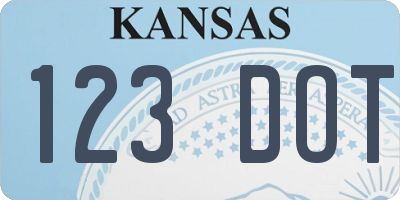 KS license plate 123DOT