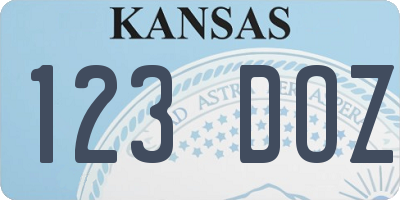 KS license plate 123DOZ