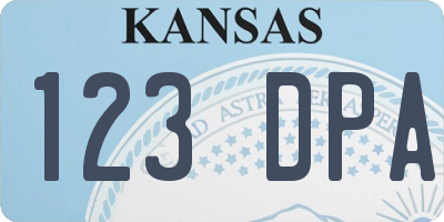 KS license plate 123DPA