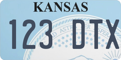 KS license plate 123DTX