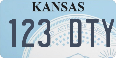KS license plate 123DTY