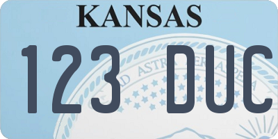 KS license plate 123DUC