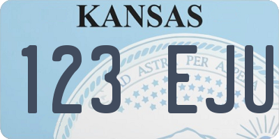 KS license plate 123EJU