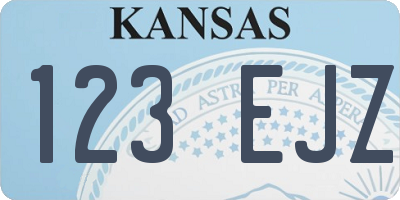 KS license plate 123EJZ