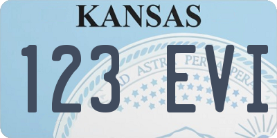 KS license plate 123EVI