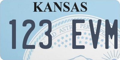 KS license plate 123EVM