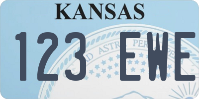 KS license plate 123EWE