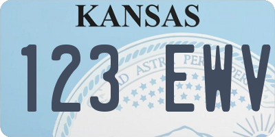 KS license plate 123EWV