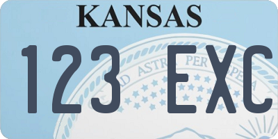 KS license plate 123EXC