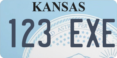 KS license plate 123EXE