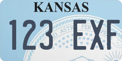 KS license plate 123EXF