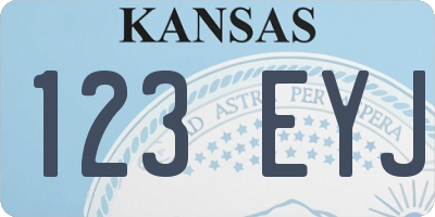 KS license plate 123EYJ