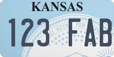 KS license plate 123FAB