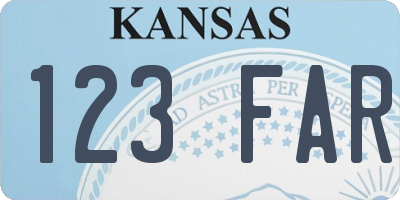 KS license plate 123FAR