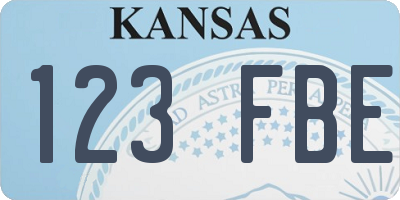 KS license plate 123FBE