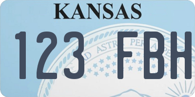 KS license plate 123FBH