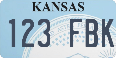 KS license plate 123FBK