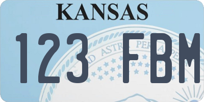 KS license plate 123FBM