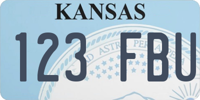 KS license plate 123FBU