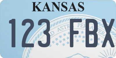 KS license plate 123FBX