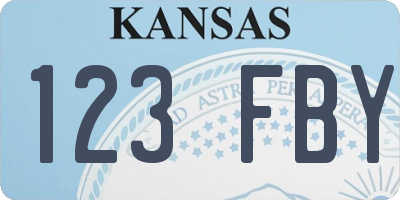 KS license plate 123FBY