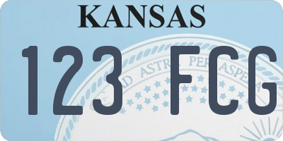 KS license plate 123FCG