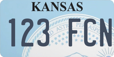 KS license plate 123FCN