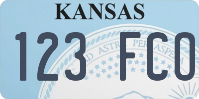KS license plate 123FCO