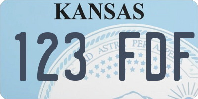 KS license plate 123FDF