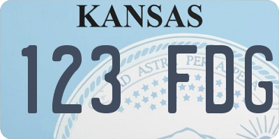KS license plate 123FDG