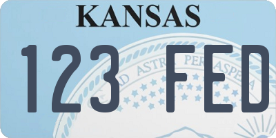 KS license plate 123FED