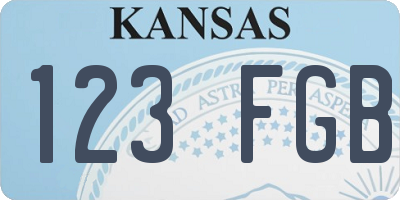 KS license plate 123FGB