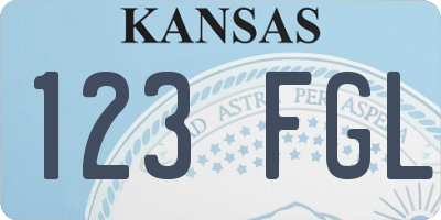 KS license plate 123FGL