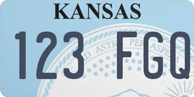 KS license plate 123FGQ