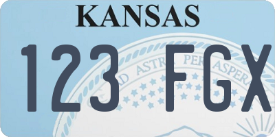 KS license plate 123FGX