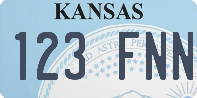 KS license plate 123FNN