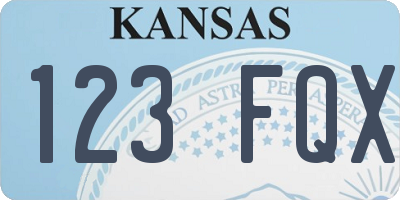 KS license plate 123FQX