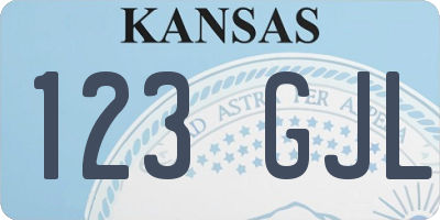 KS license plate 123GJL