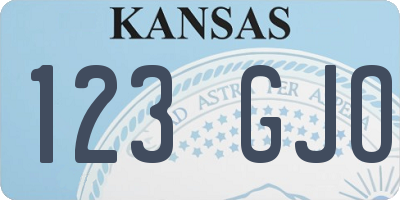KS license plate 123GJO