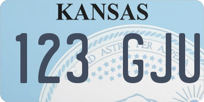 KS license plate 123GJU
