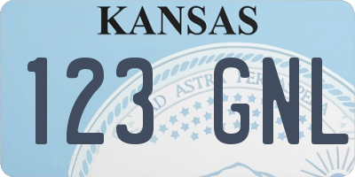 KS license plate 123GNL