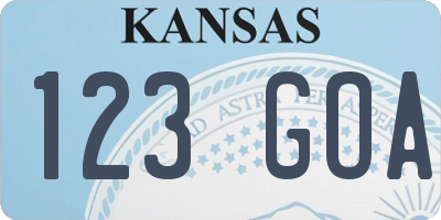 KS license plate 123GOA