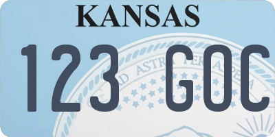 KS license plate 123GOC