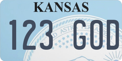 KS license plate 123GOD