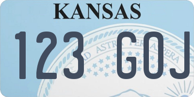 KS license plate 123GOJ